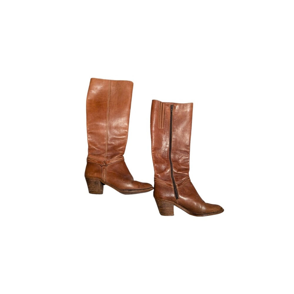 Vintage‎ Supple Leather Riding Boots | Brown Leather Knee High Boots 6.5 READ